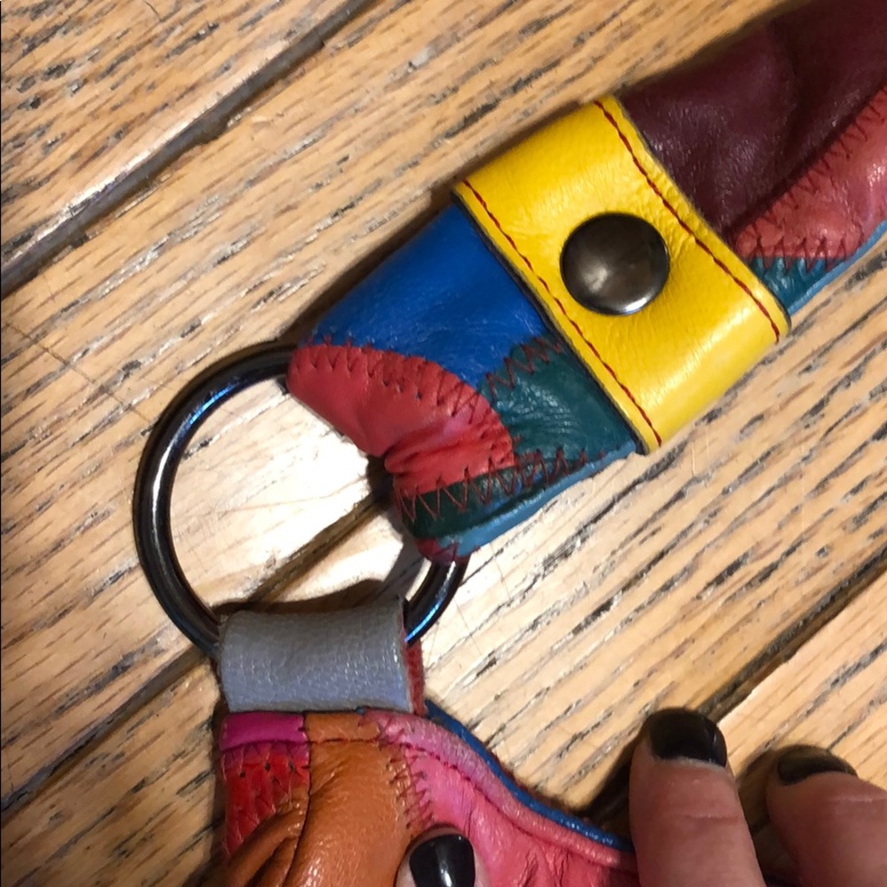 Real Leather Patchwork Skull Shoulder Bag Like New - image 6